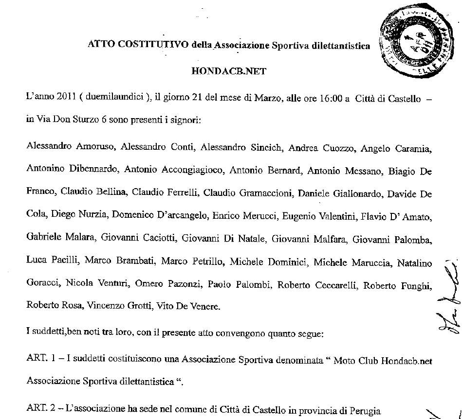Atto Costitutivo Estratto